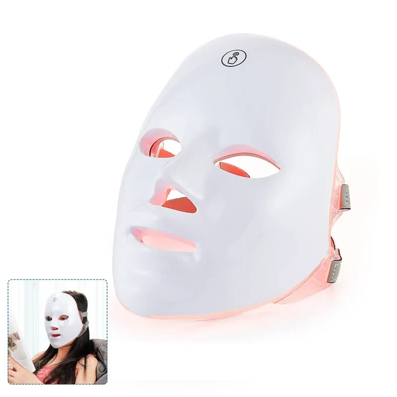 7-Color LED Red Light Therapy Face & Neck Mask