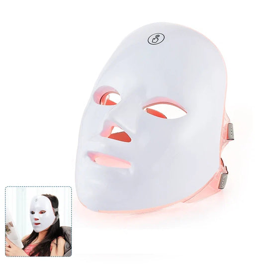 7-Color LED Red Light Therapy Face & Neck Mask